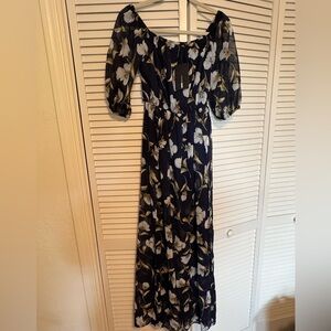 Fashion Nova Navy Floral Maxi Dress